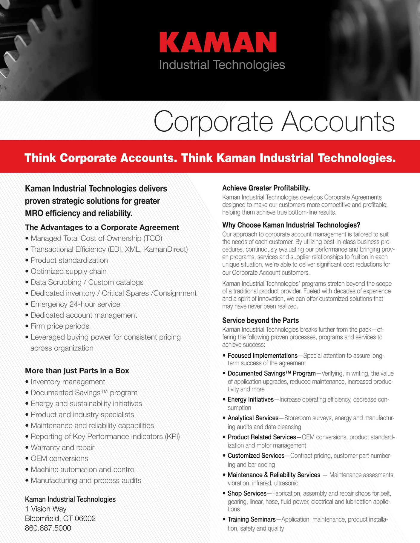 Motion Kaman Industrial Technologies Corporate Accounts Sell Sheet