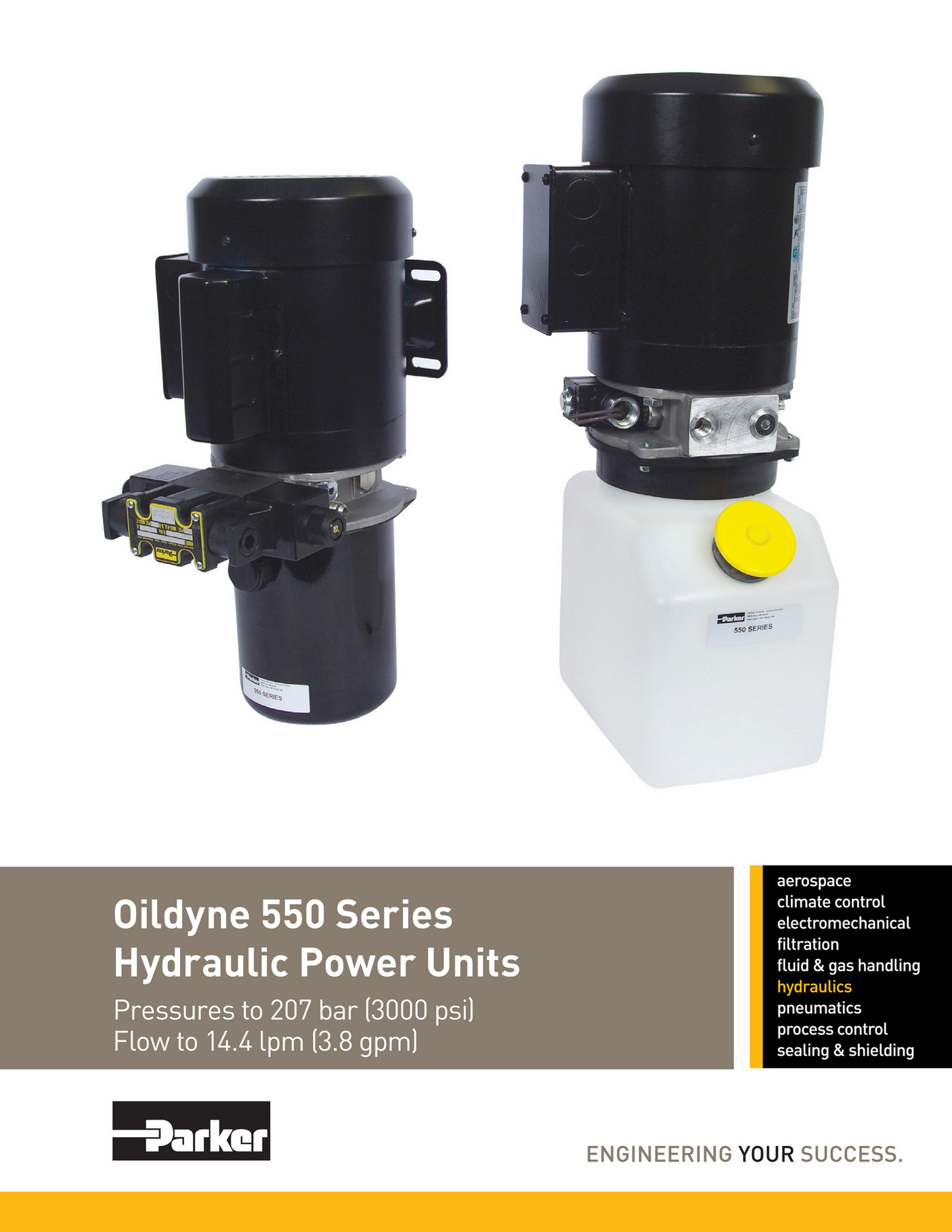 Motion Parker Oildyne 550 Series Hydraulic Power Units Page 1
