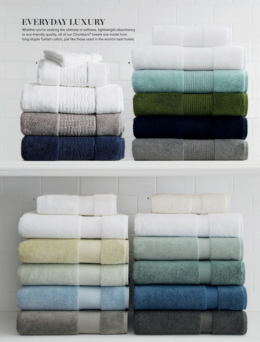 Williams Sonoma Chambers® Tencel Sculpted Border Towels