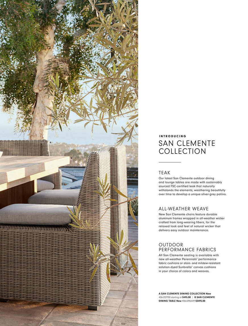 william sonoma outdoor furniture on Williams Sonoma Home Summer 2020 San Clemente Outdoor Dining Side Chair All Weather Weave Grey