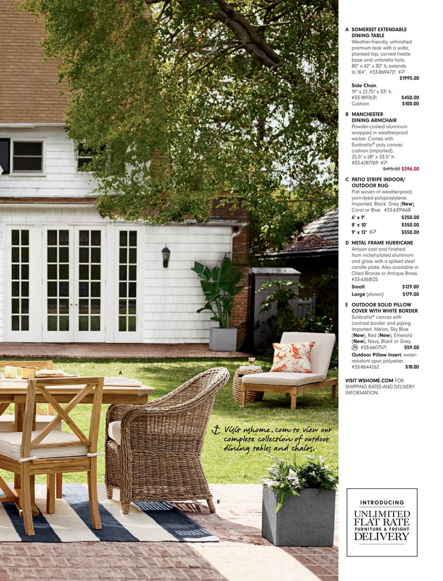 extendable outdoor dining table on Williams Sonoma Home Modern Luxe 2016 Somerset Teak Outdoor Dining Table