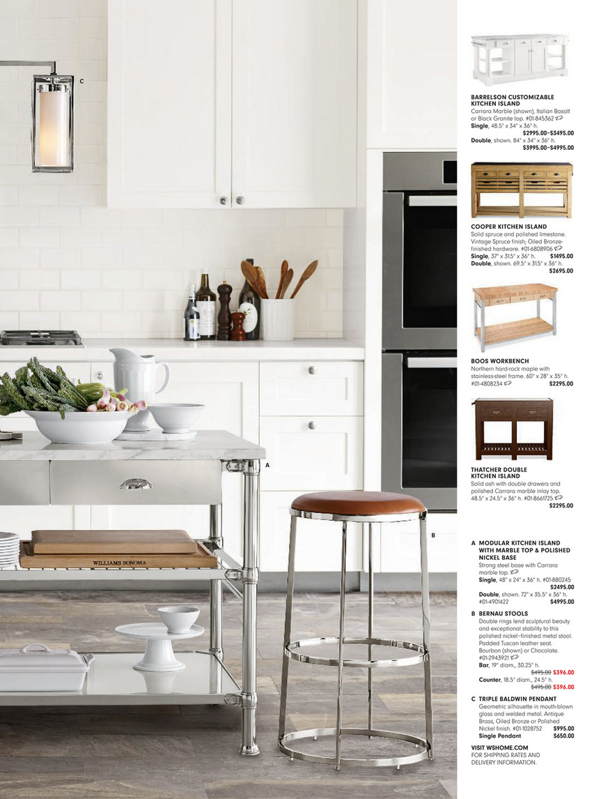 Williams-Sonoma Home - Modern Comforts Fall 2017 - Cooper Kitchen Island,  Double, Vintage Spruce