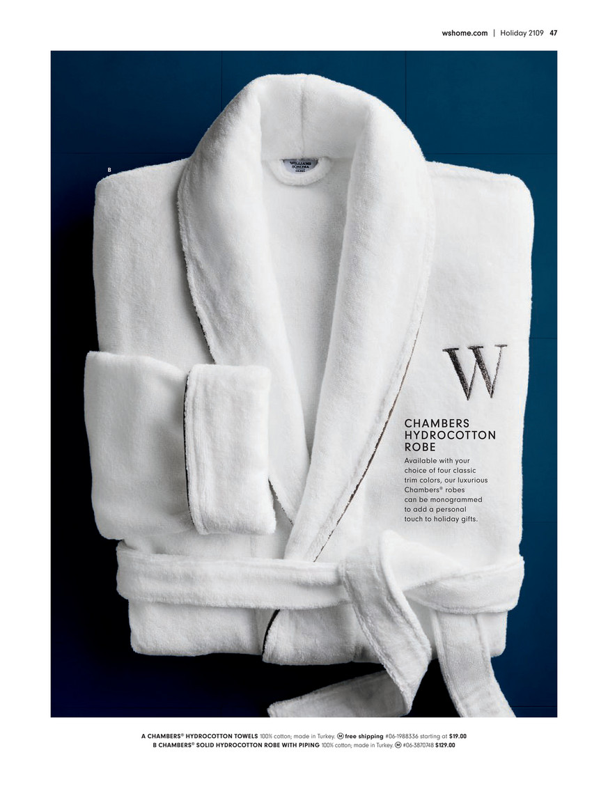 Chambers® Hydrocotton Robe, White