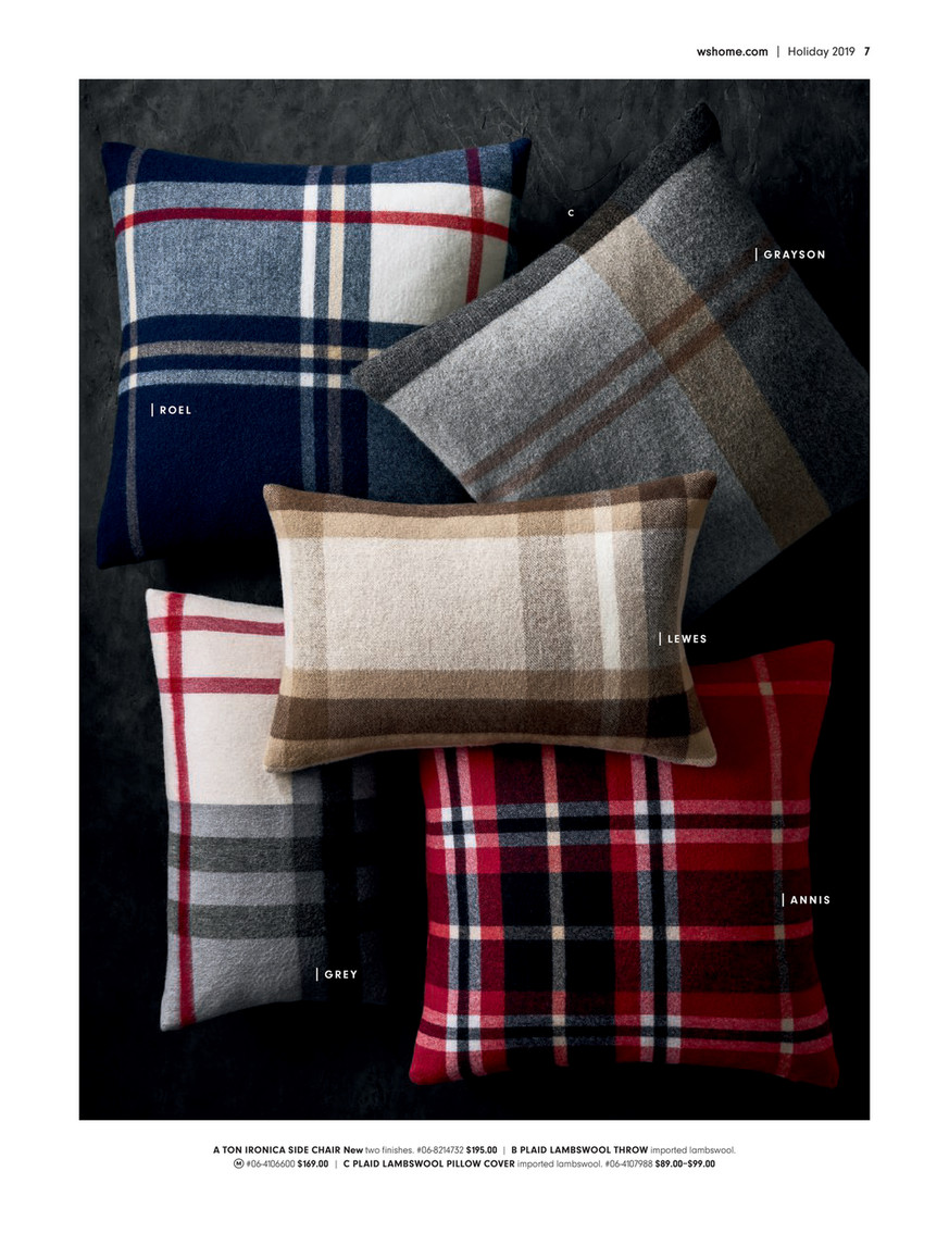 Plaid Lambswool Pillow Cover