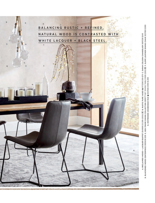 West Elm July 2018 Slope Leather Dining Chair Aegean
