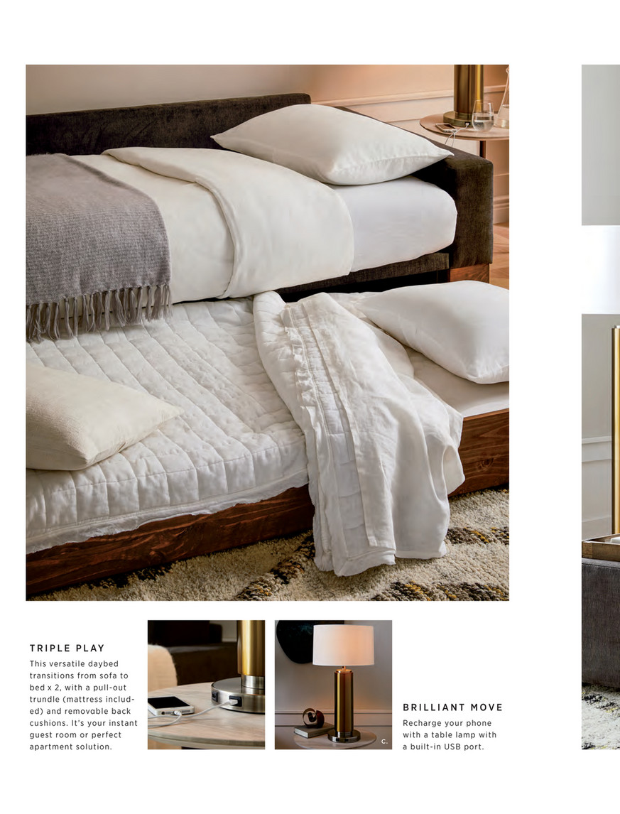 daybed with mattress included on West Elm July 2017 Emery Sleeper Sofa Twin Trundle