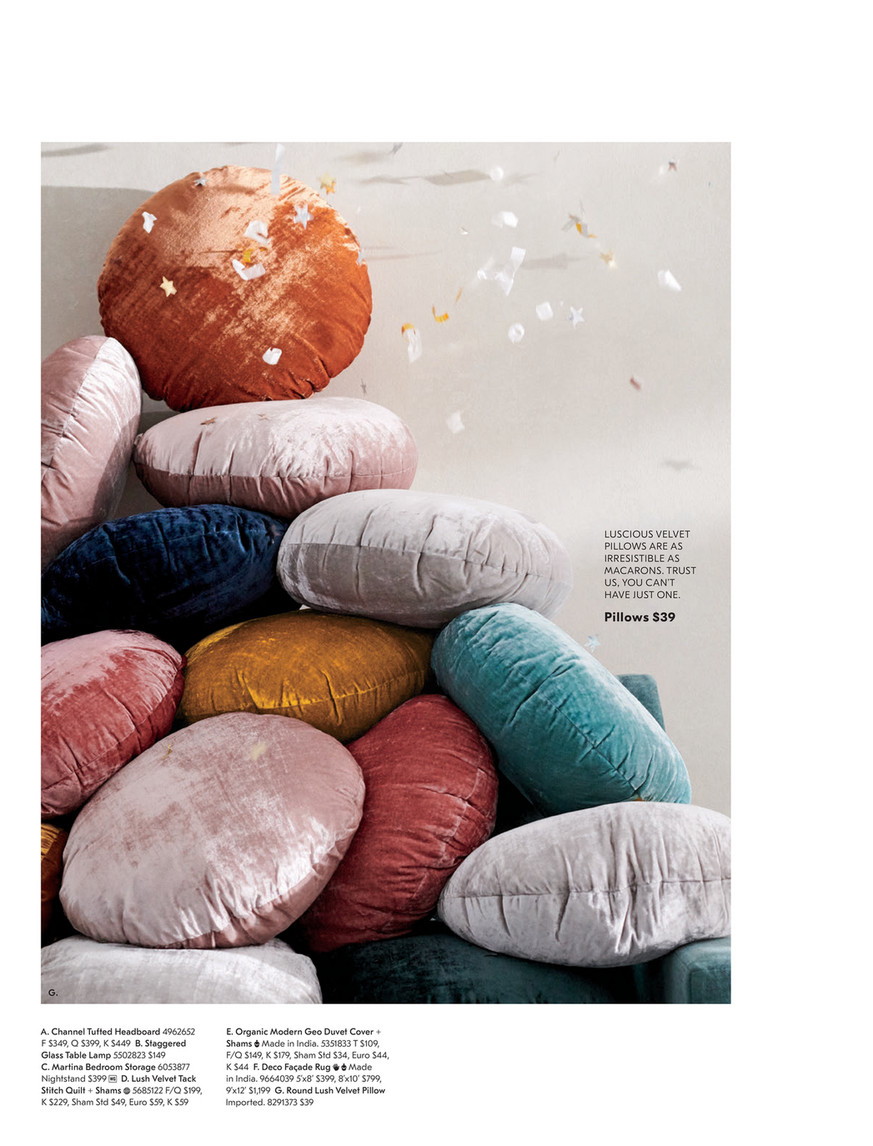 west elm October 2018 Round Lush Velvet Pillows Platinum