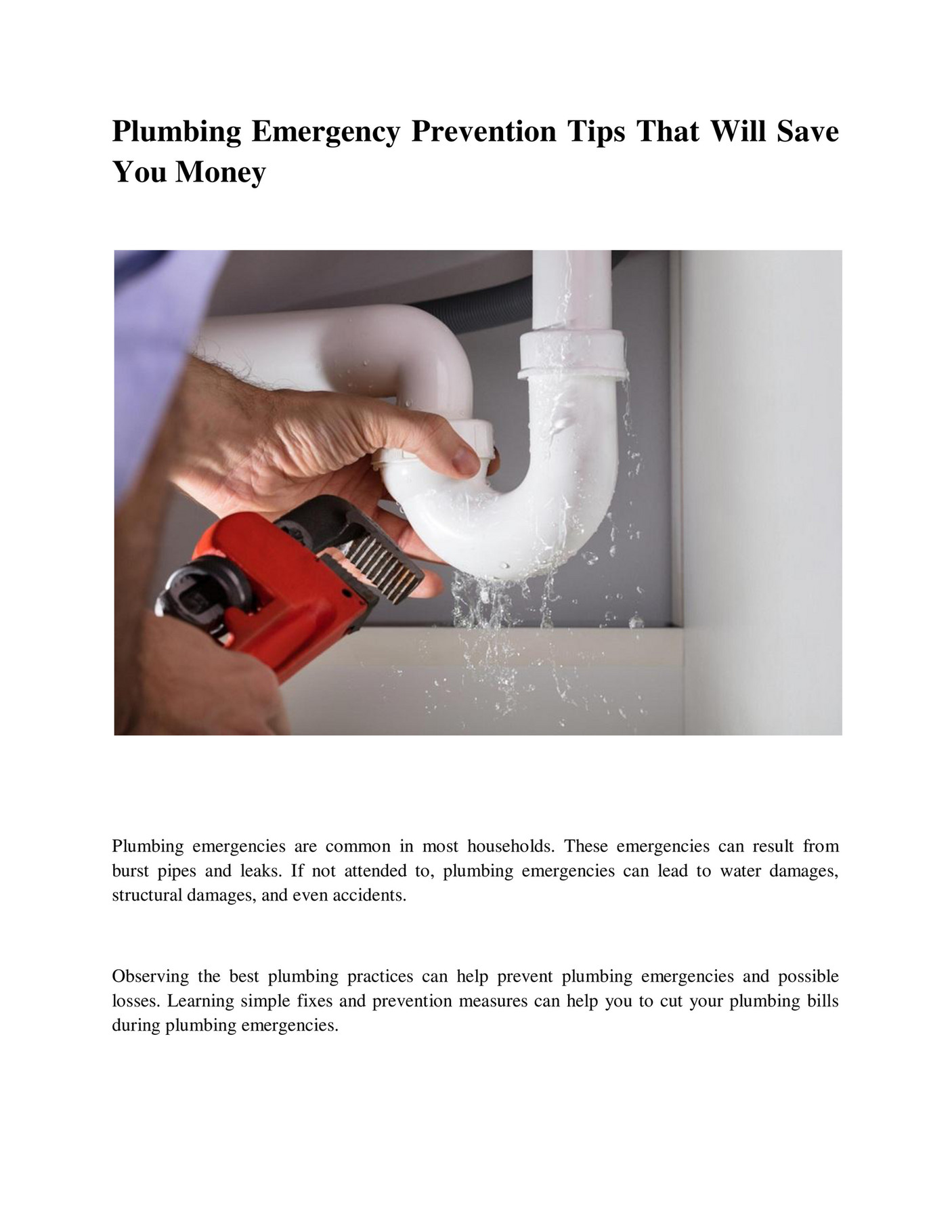 GIT Expert Plumbing Emergency Prevention Tips That Will Save You