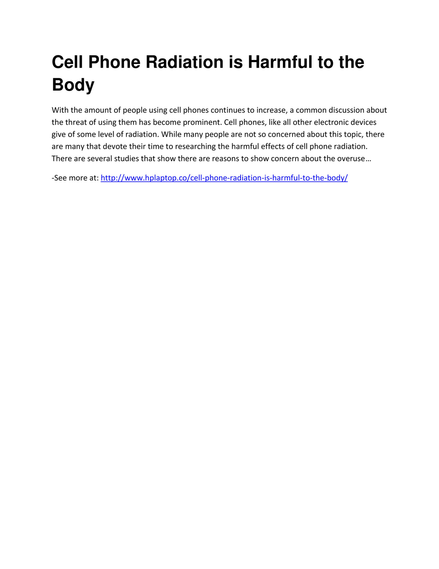GIT Expert Cell Phone Radiation is Harmful to the Body Page 1 Created with