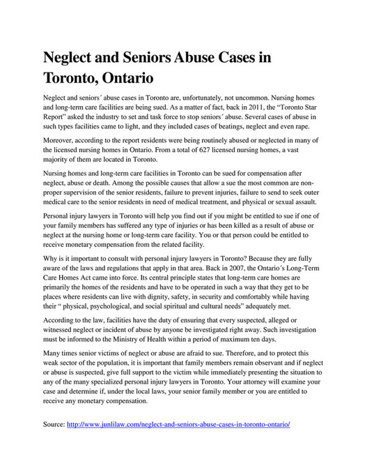 GIT Expert - Neglect and Seniors Abuse Cases in Toronto - Page 1 ...