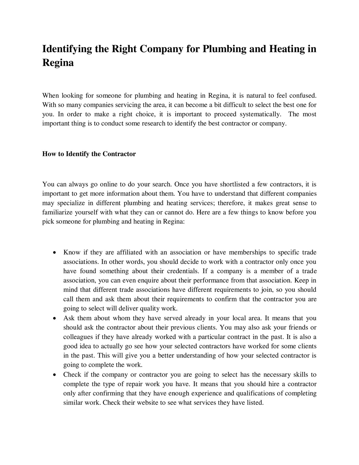 GIT Expert Identifying the Right Company for Plumbing and Heating in