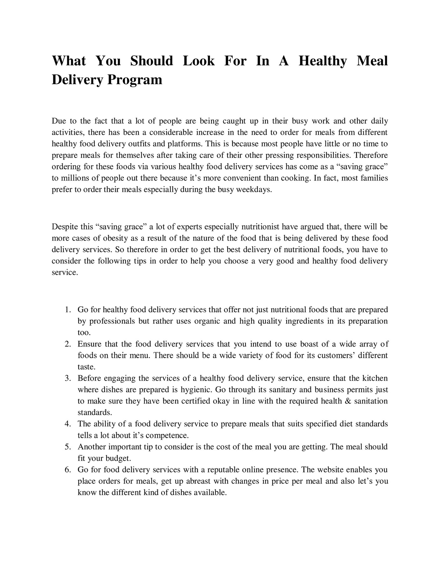 GIT Expert What You Should Look For In A Healthy Meal Delivery