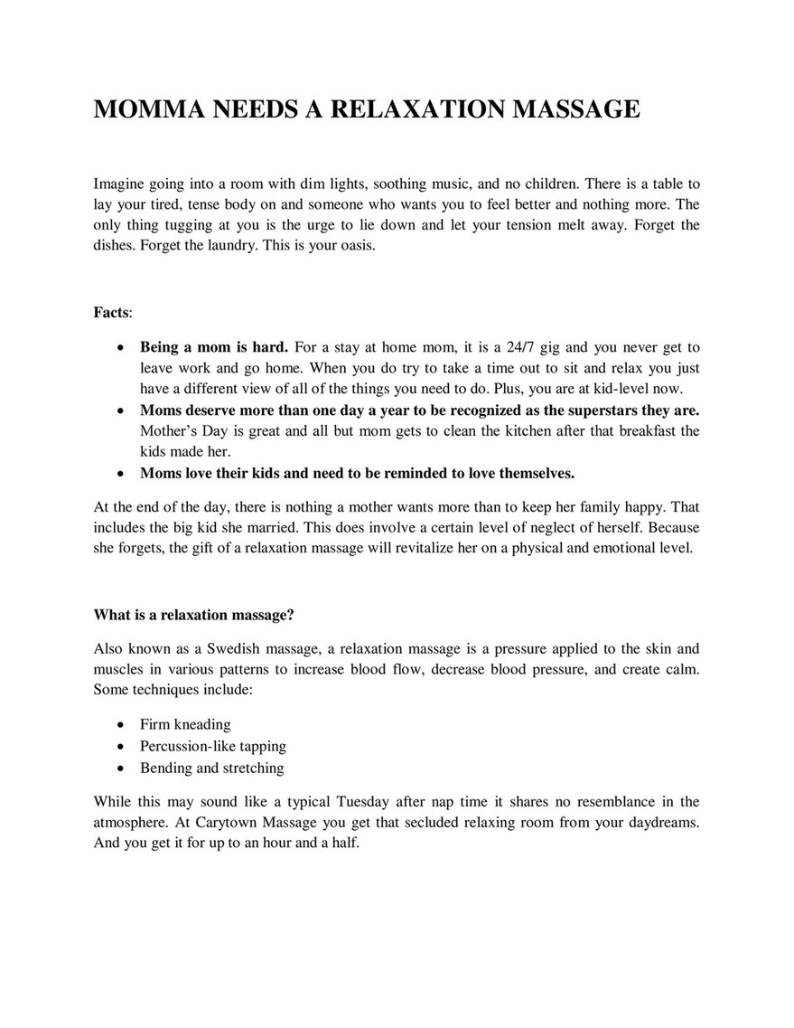 Git Expert Momma Needs A Relaxation Massage Page 1 Created With Publitas Com