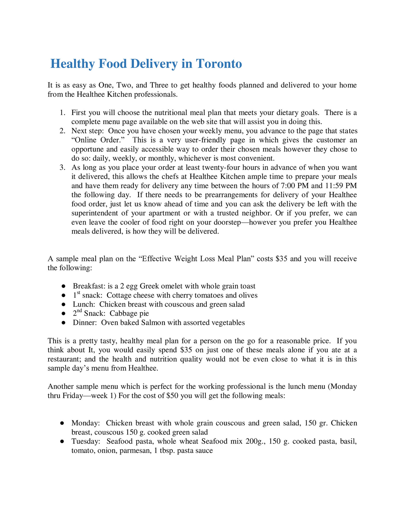 GIT Expert Healthy Food Delivery in Toronto Page 1 Created with