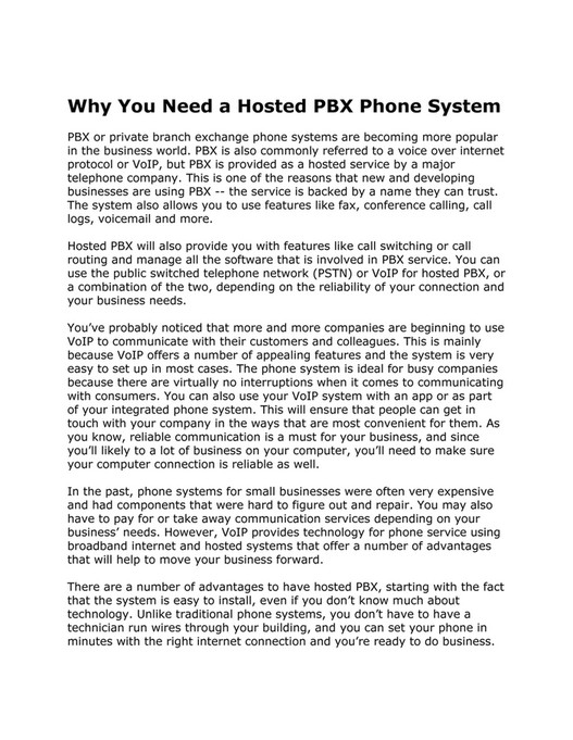 GIT Expert - Why You Need a Hosted PBX Phone System - Page 1 - Created ...