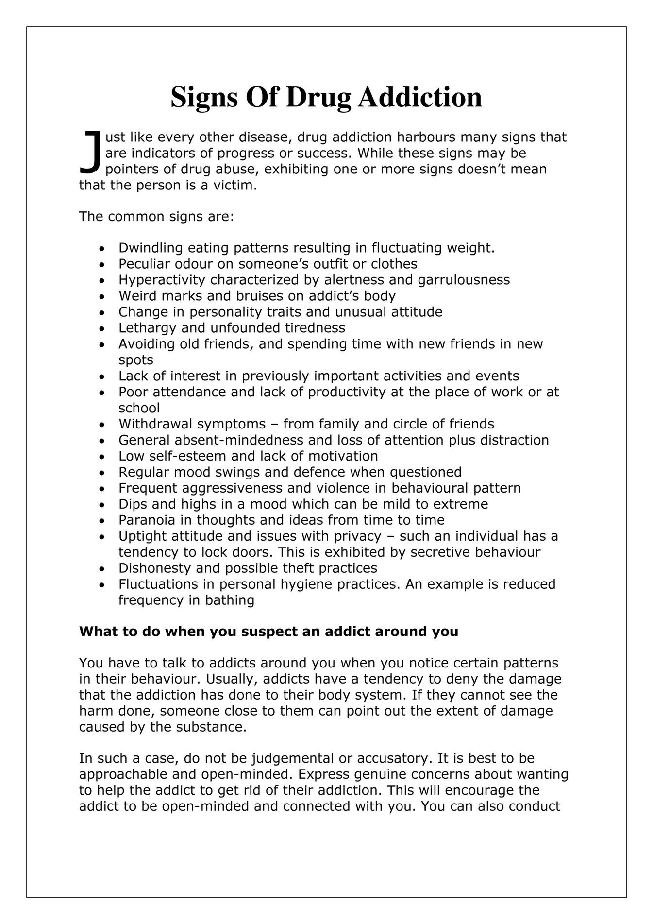 GIT Expert - Signs Of Drug Addiction - Page 1 - Created with Publitas.com