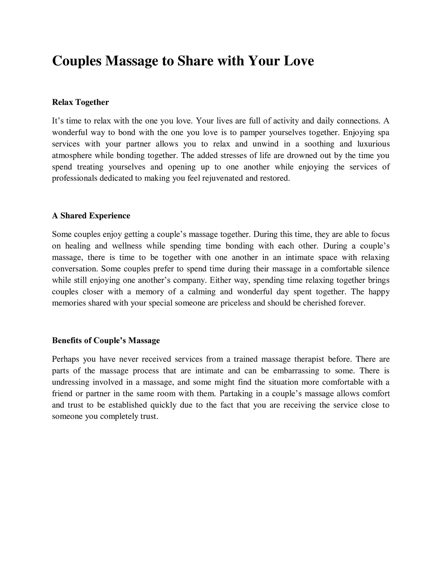 GIT Expert Couples Massage to Share with Your Love Page 1 Created