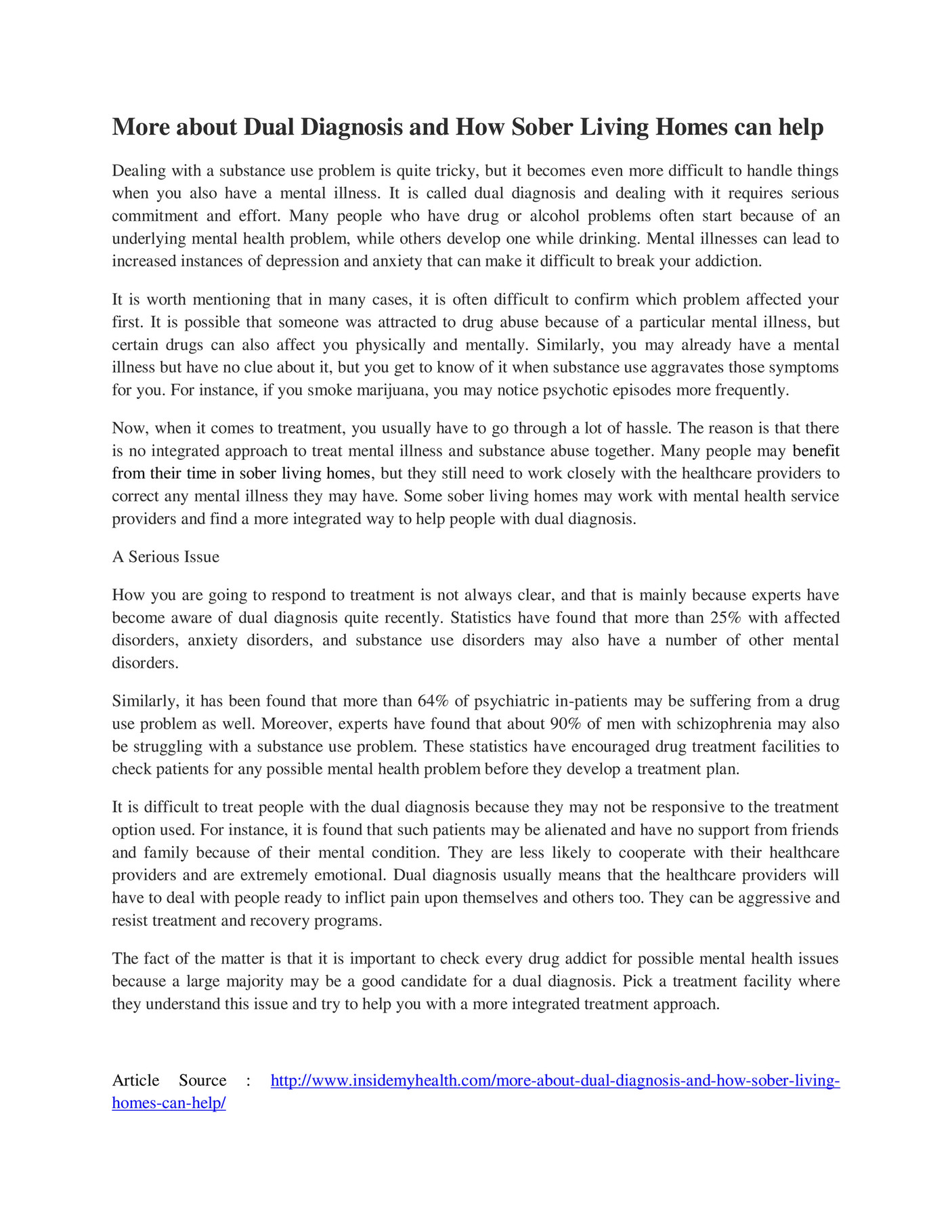 GIT Expert More about Dual Diagnosis and How Sober Living Homes can