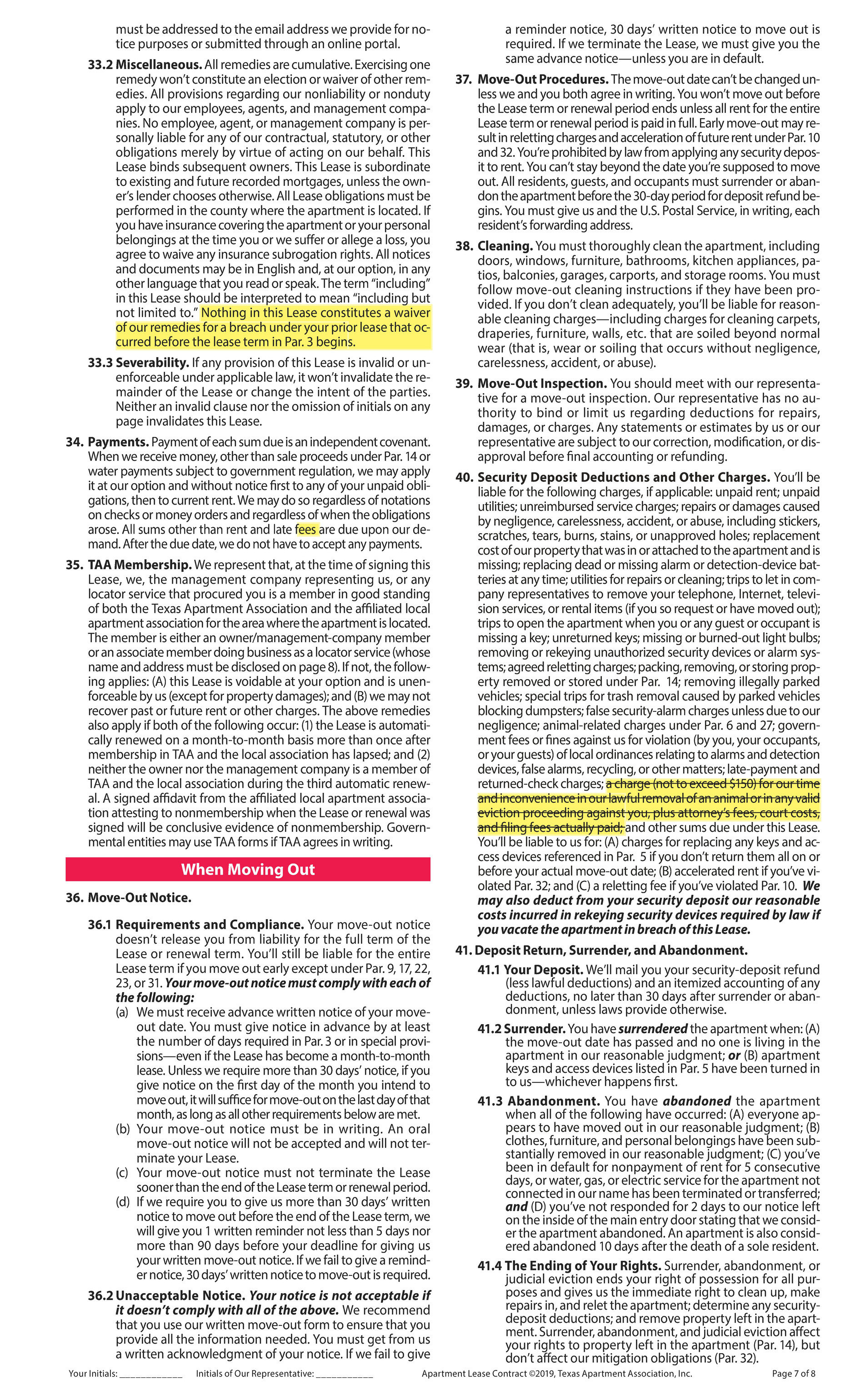 Apartment Association of the Panhandle - Lease Changes pdf - Page 1 -  Created with Publitas.com