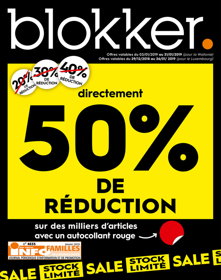 Folder Blokker du 02/01/2019 au 31/01/2019 - Promotions de la semaine 1