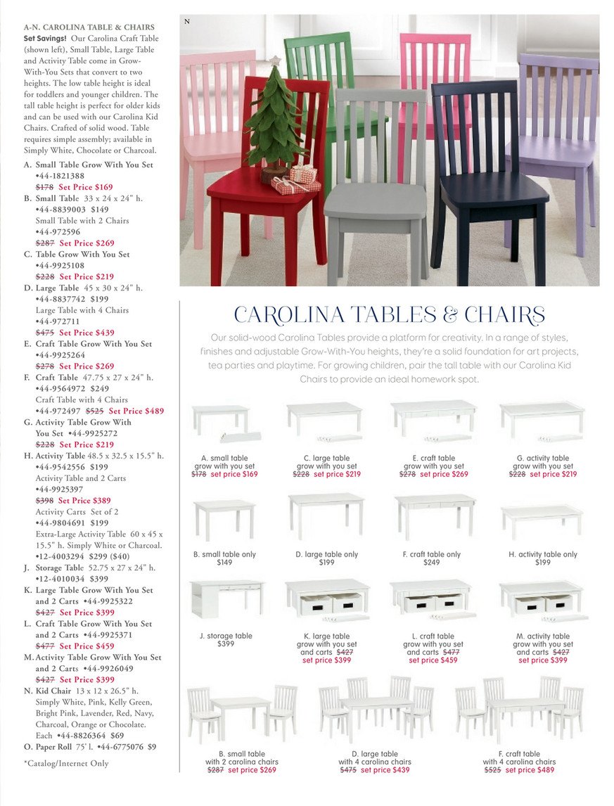 carolina craft table & 4 chairs set