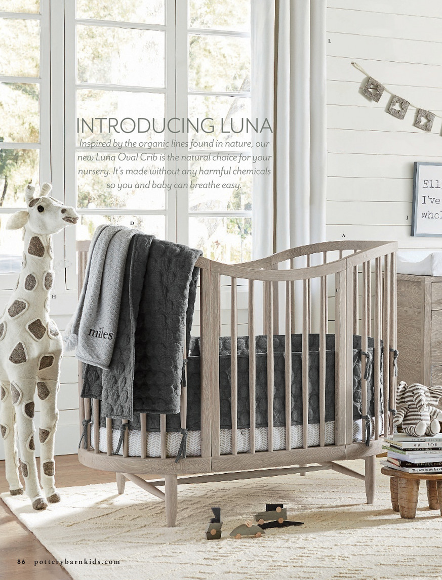 pottery barn oval crib