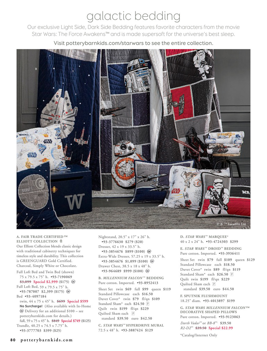 Pottery Barn Kids Pbk August 2017 Star Wars Tm Droid Tm