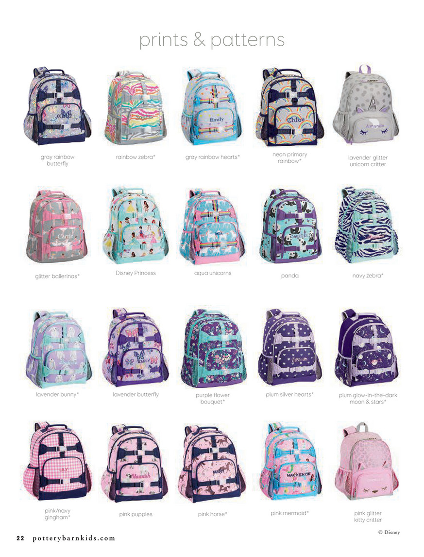 pottery barn kids bookbags