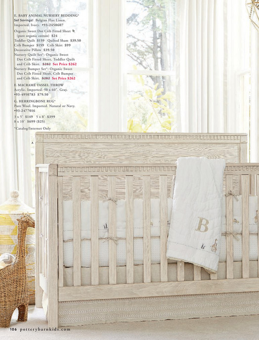 Pottery Barn Kids Pbk August 2017 Rory 4 In 1 Toddler Bed E Baby Animal Nursery Bedding Set Savings Belgian Flax Linen