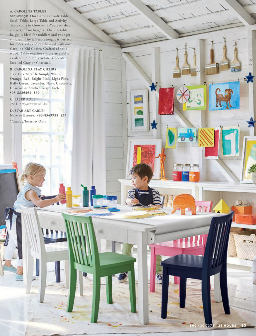 pottery barn table kids