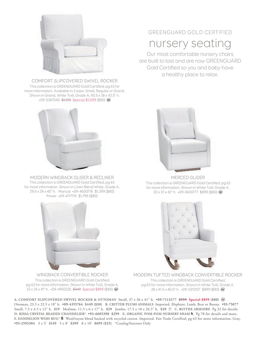 pottery barn wingback glider