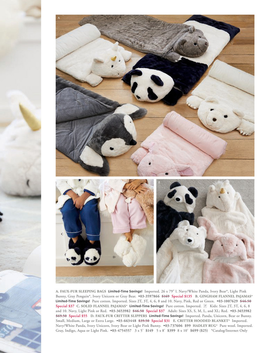 Pottery Barn Kids Pbk November 2017 Faux Fur Panda Sleeping Bag