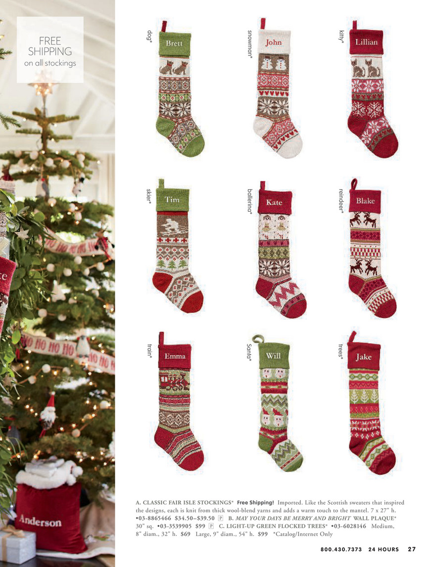 Pottery barn fair isle clearance stocking