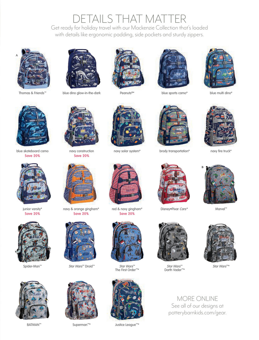 Pottery barn thomas outlet backpack