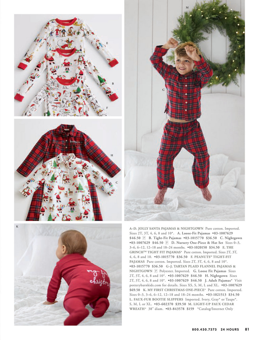Pottery Barn Kids Jolly Santa Loose Fit Flannel Pajamas Size 4