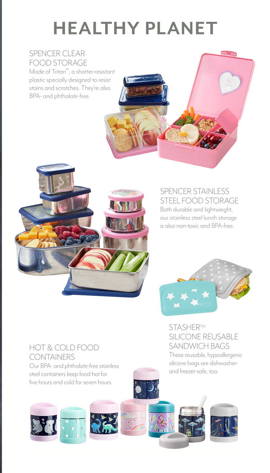 Spencer Glitter Sandwich Food Container