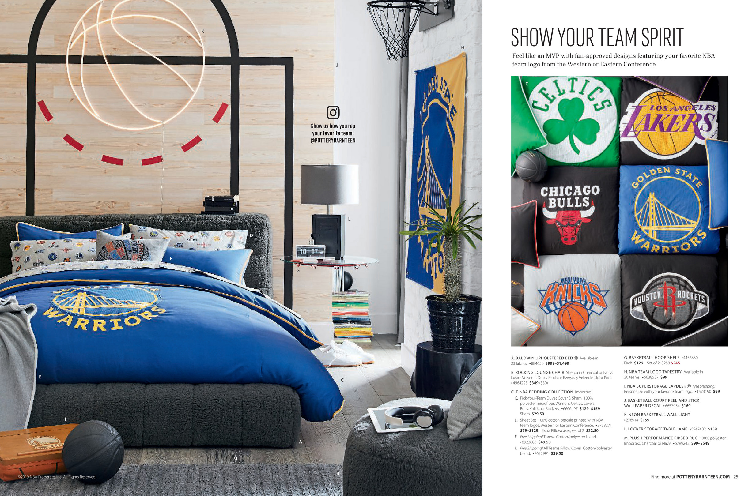 Pottery Barn Teen NBA Western Conference Twin Flat Sheet Basketball Teams  Logos