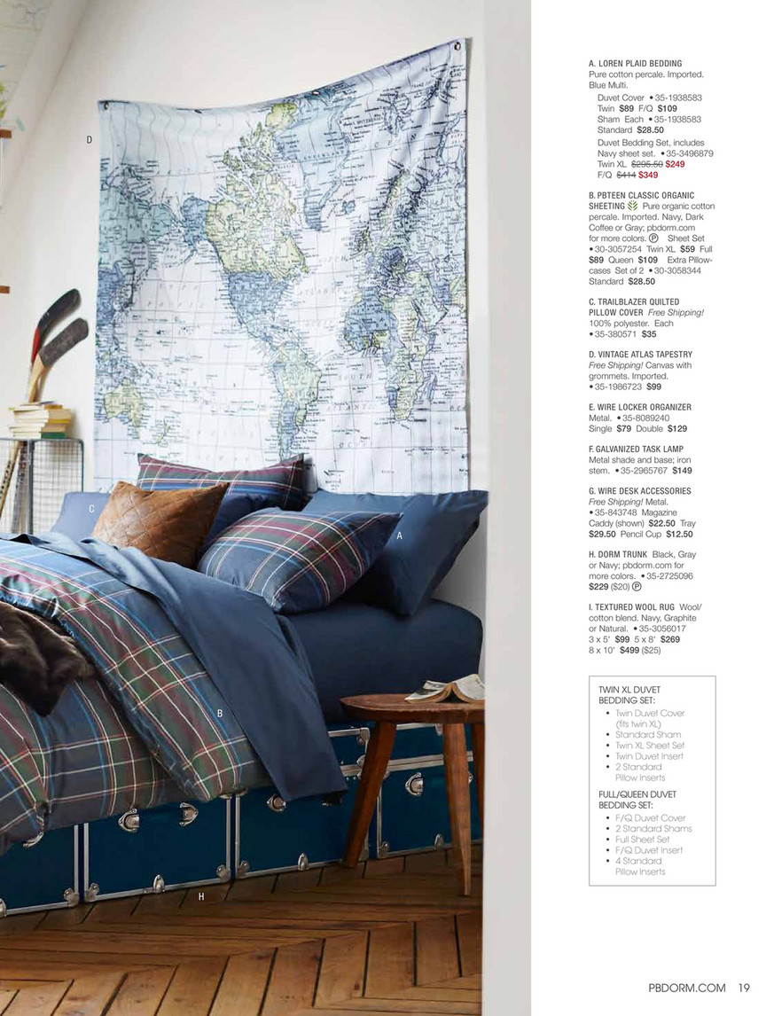 Pottery Barn Teen Pbteen Dorm 2016 Loren Plaid Duvet