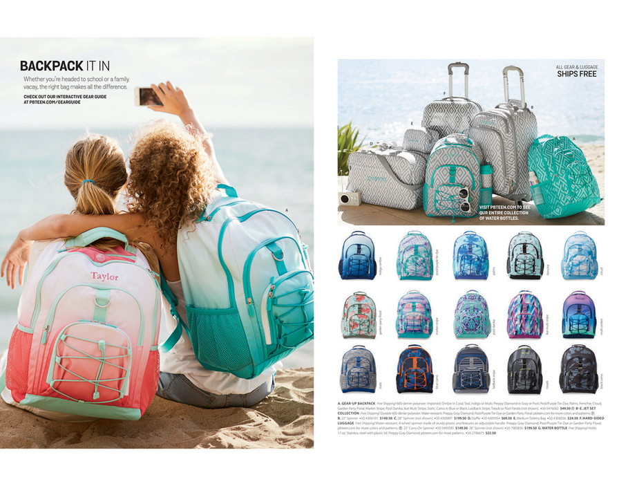 Pottery Barn Teen Pbteen Summer D1 Gear Up Teal Ombre Backpack