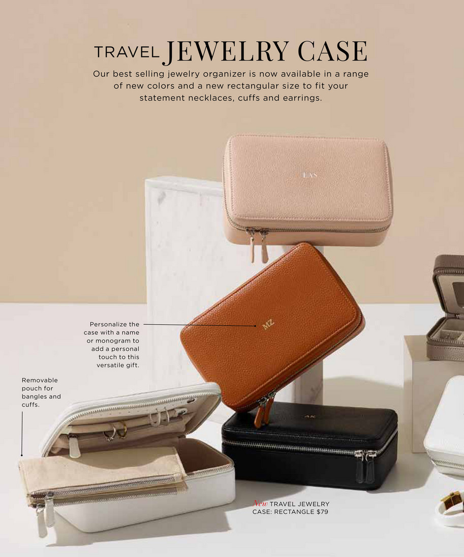 Medium Travel Jewelry Case, Foil Debossed