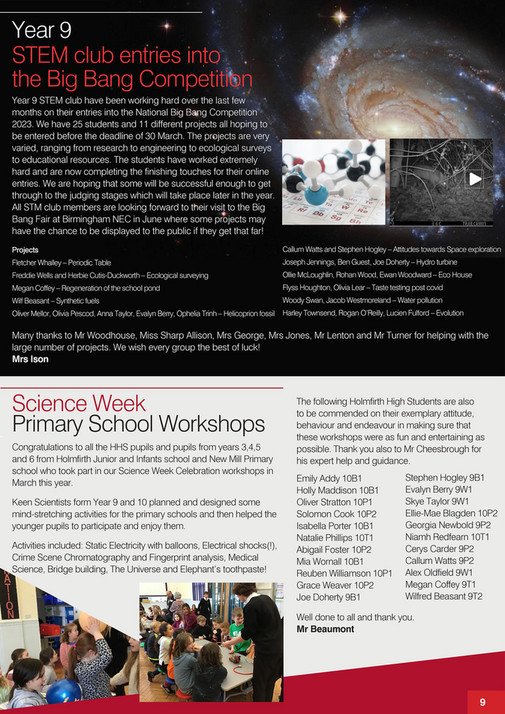Solomon Stratton Holmfirth High School - Spring Newsletter 2023 - Page 6-7 - Created ...