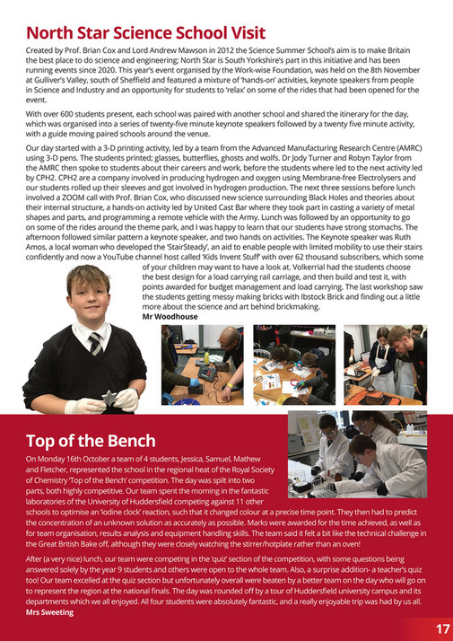 Holmfirth High School - Winter Newsletter 2023 - Page 16-17 - Created ...