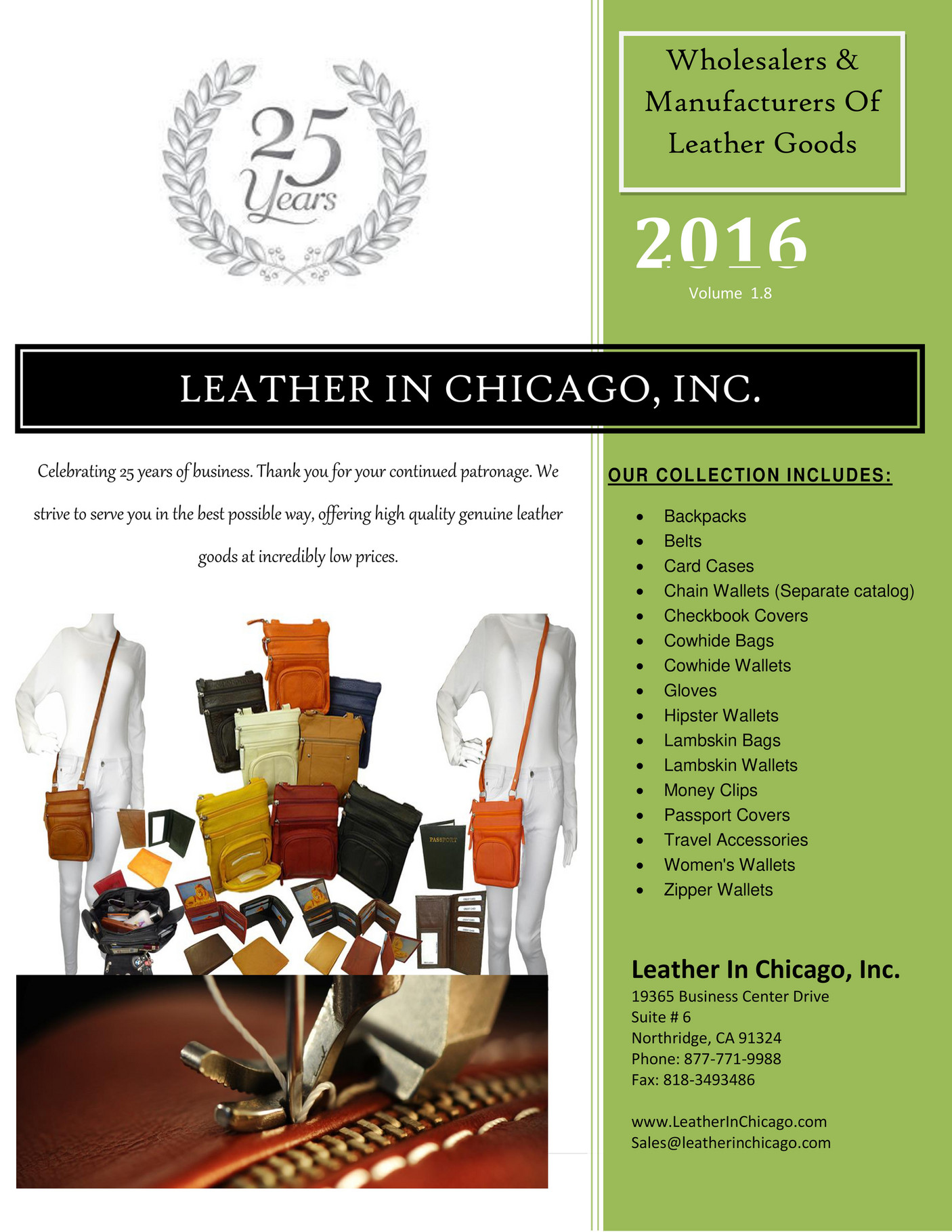 Leather In Chicago Leather In Chicago, Inc. Wholesale Catalog Page