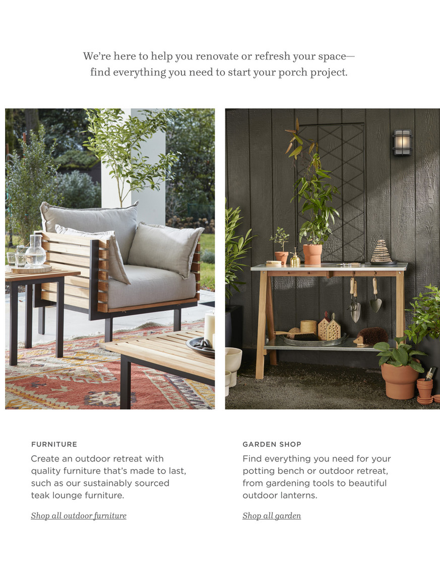 teak potting bench on Rejuvenation Rejuvenation Project Handbook Cleary Rust Indoor Outdoor Flatweave Rug