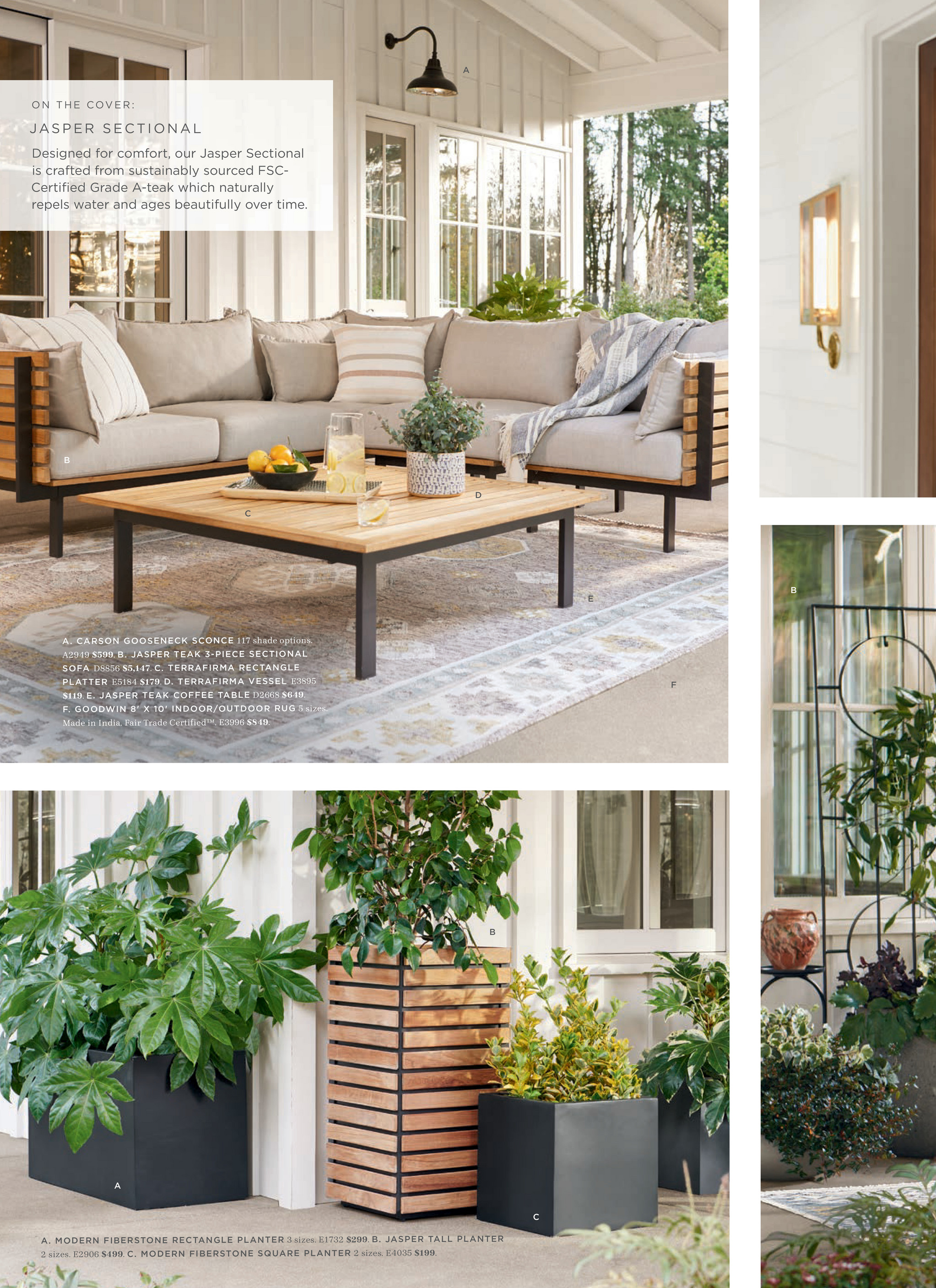 modern teak outdoor furniture on Rejuvenation Welcome The Outdoors Jasper Teak Coffee Table