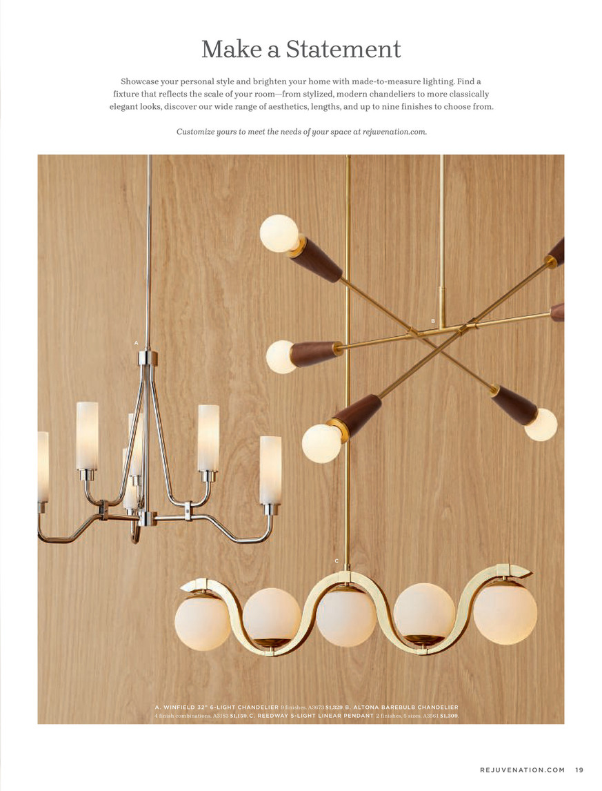 Reedway 5 light 2024 linear pendant