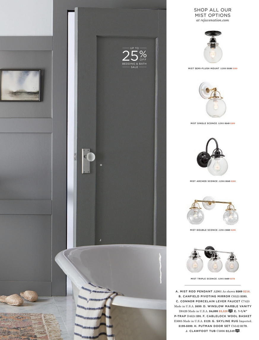 Rejuvenation Spring 2017 Putman Porcelain Interior Door Knob Set