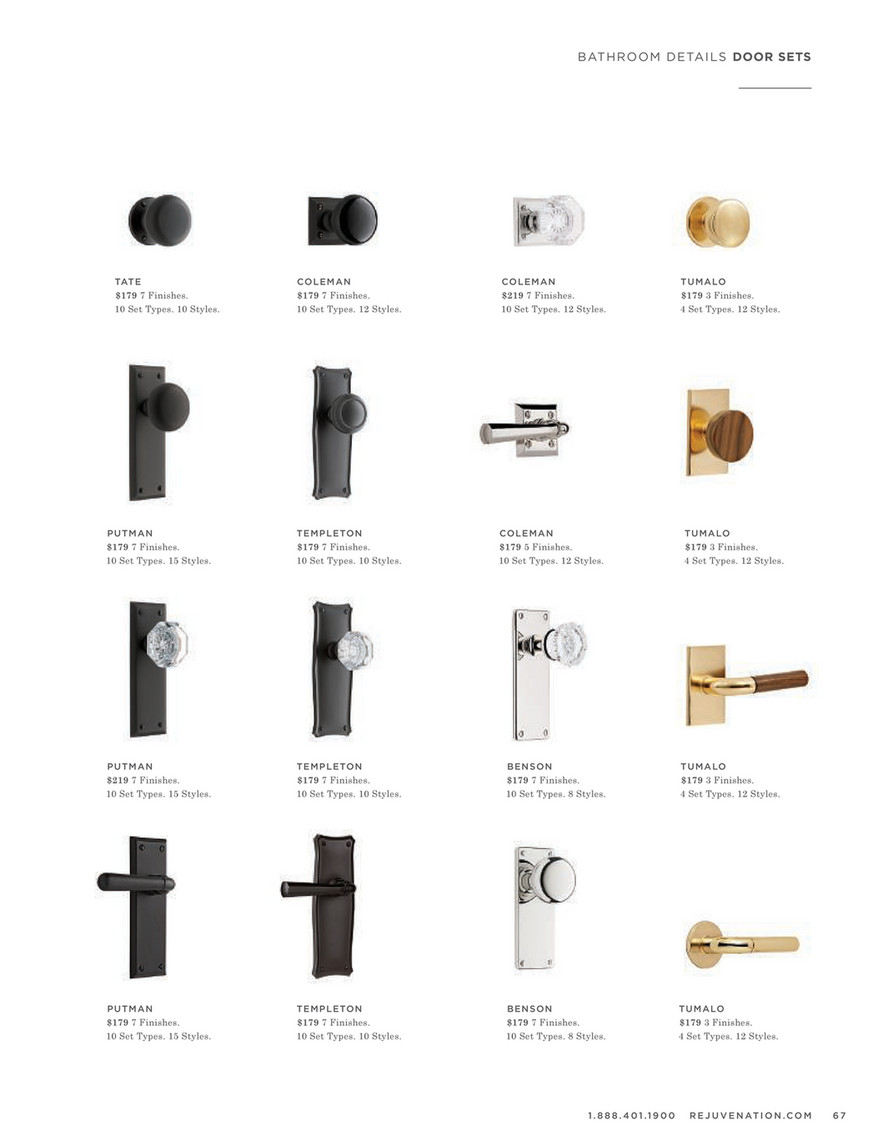 interior door knob sets