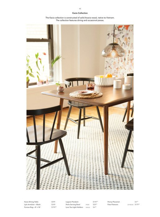 Eq3 Fall Winter 2018 17 Lookbook En Ca Kacia Dining Table 48 Kacia Collection The Is Constructed Of Solid Acacia Wood Native To Vietnam