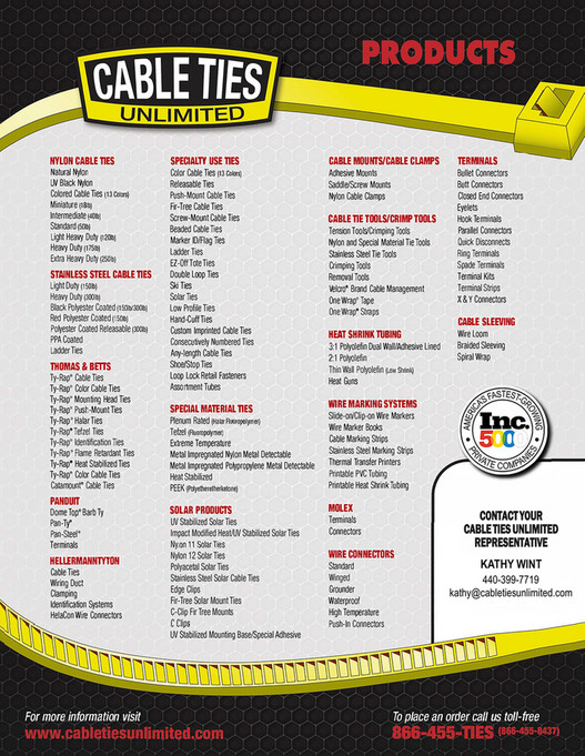 Cable Ties Unlimited Kathy Wint Line Card Page 2
